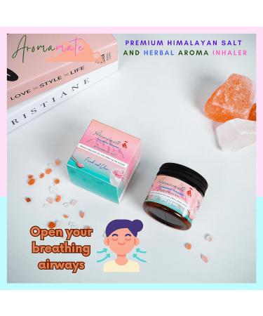 Aromamate Himalayan Pink Salt Nasal Inhaler with Lavender, Eucalyptus & Menthol Essential Oils - Natural Relief for Nasal Congestion & Fresh Breath - Buy Online on GoSupps.com