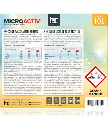 H fer Chemie Liquid Laundry Detergent (10 L) Ecological for White and Coloured Laundry Superior Cleaning Power Pleasant Fragrance - Buy Online on GoSupps.com