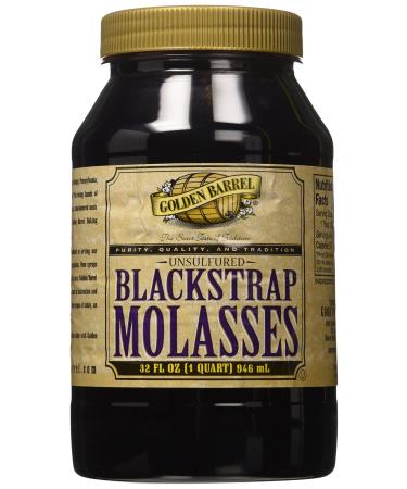 Golden Barrel Unsulfured Black Strap molasses, 32 oz 32 Fl Oz (Pack of 1)