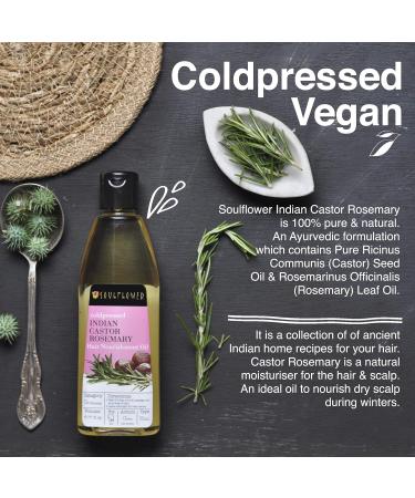 Soulflower Castor Rosemary Hair Scalp Oil Pack - Hydrate & Nourish | 100% Pure Natural Organic - No Mineral Oil | 2 Bottles x 13.4 fl.oz - Buy Online on GoSupps.com