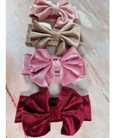 ROYAL ICON Baby Girl Headbands - Luxuriously Soft Bows for Little Princess - Pattern 6 (PK4) - Buy Online on GoSupps.com