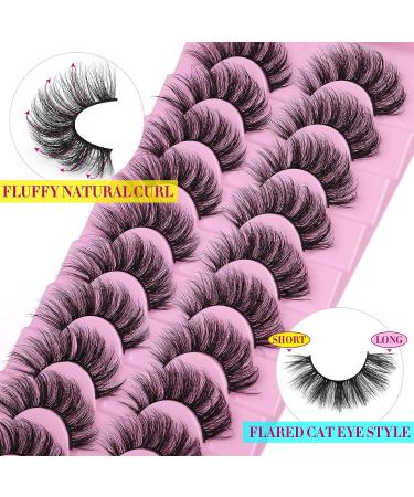 Yawamica 5D Volume 17mm Mink False Lashes - 10 Pairs for Natural Wispy Look - Buy Online on GoSupps.com