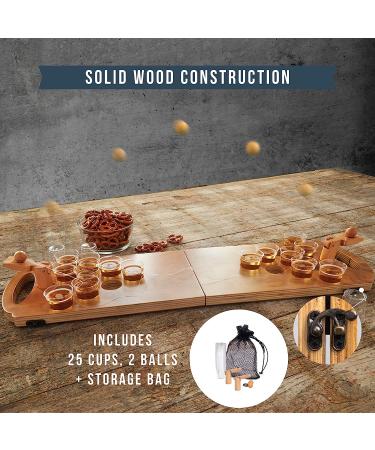 Wooden Drinking Games Set: Basketball, Beer Pong, Bottle Cap - Fun Alcohol Board Games - Buy Online on GoSupps.com