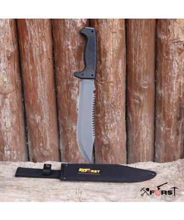 Xforst Rambo Messer CRB - Large High-Quality Hunting Knife | 39.5 cm Outdoor Survival Knife with Plastic Handle & Oxford Sheath - Buy Online on GoSupps.com