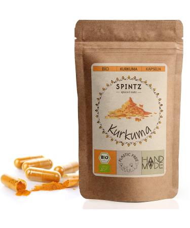 SPINTZ 420 Organic Turmeric Capsules - 620mg Turmeric Powder Per Capsule Ground Turmeric Powder Yellow Root High Dosed Vegan & 100% Natural - Plastic Free Packaging