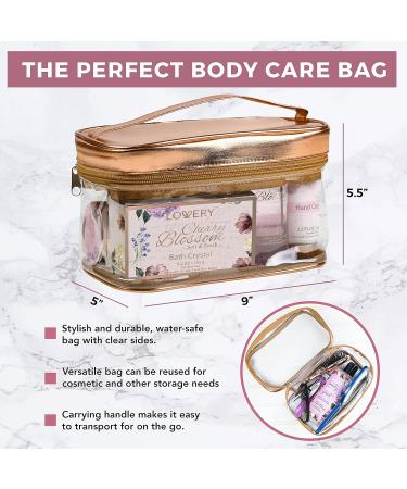 Luxurious Bath and Body Gift Basket for Women - Cherry Blossom Spa Set with Body Lotion Shower Gel Bath Bomb & More - Buy Online on GoSupps.com