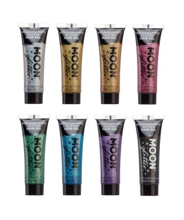 Moon Glitter Holographic Glitter Hair Gel 0.67fl oz - Set of 8