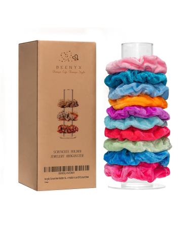 Beenyx Scrunchie Holder Stand Acrylic Scrunchie Holder for a Lot of Scrunchies Clear Acrylic Hair Ties Organizer Stand 10 Inch