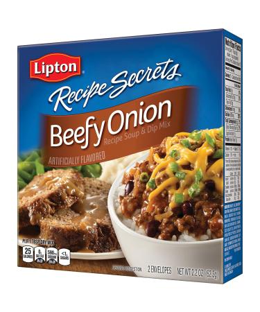 Lipton Recipe Secrets Soup and Dip Mix, Beefy Onion 2.2 oz, Pack of 6