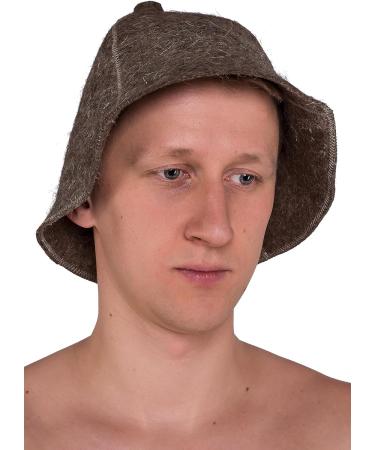 Premium 100% Wool Felt Sauna Hat for Women & Men | Ger3as Wellness Hat with Hook - Dark Felt - Buy Online on GoSupps.com