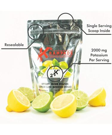 Krampade High Potassium Electrolytes Powder Reduced Sugar Lemon Lime 4180mg Electrolytes 2000mg Potassium Cramp Relief & Prevention Cellular Hydration Better Endurance & Recovery 19 Servings - Buy Online on GoSupps.com
