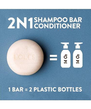 LOLE'S 2in1 Shampoo Bar & Conditioner with Coconut Oil - Volume & Strength | 99% Natural Ingredients | Beeswax & Preservative Free | Plastic Free - Buy Online on GoSupps.com
