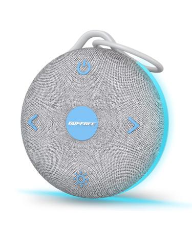 Portable White Noise Machine Baby with 17 Soothing Sounds | 8 Night Lights | USB Rechargeable | Travel Size for Sleeping & On The Go - Nursery Babies Kids A-Grey