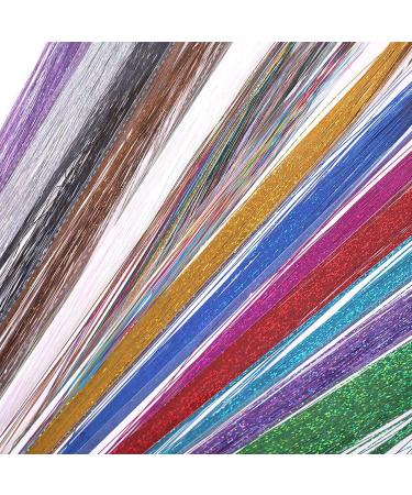 Jinlaili Colorful Hair Extensions - 12 Rainbow Strands for Wigs & Braids | Vibrant Hair Accessories for Women & Girls - Buy Online on GoSupps.com