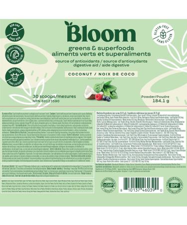 Bloom Nutrition Super Greens Powder Smoothie & Juice Mix - Probiotics for Digestive Health Bloating Relief Women Enzymes with Superfoods Spirulina Chlorella Gut (Coconut) - Buy Online on GoSupps.com