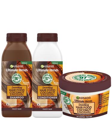 Garnier Nourishing and Smoothing Coconut Hair Food Shampoo Conditioner and Mask Set For Dry and Frizzy Hair - Buy Online on GoSupps.com
