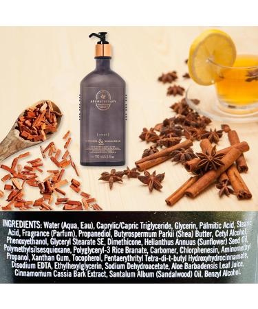 Bath and Body Works Aromatherapy Cinnamon & Sandalwood Body Lotion with Natural Essential Oils 6.5 Fluid Ounce (Cinnamon & Sandalwood) - Buy Online on GoSupps.com