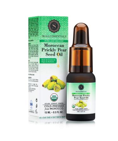 Skalli Essentials Organic Moroccan Prickly Pear Seed Oil | Anti Aging Face Serum  Dark Circles Under Eye Treatment  Moisturizer | Premium Grade Prickly Pear Oil (15 mL)