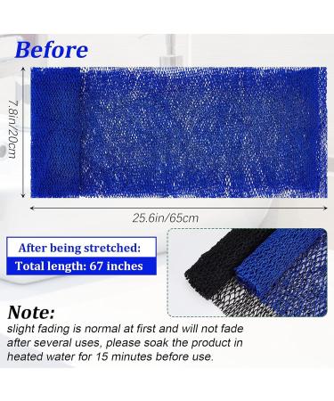 2 Piece African Body Peeling Sponge Set - Blue & Black - Exfoliating Bath & Shower Cloth for Smooth Skin | International Shipping - Buy Online on GoSupps.com
