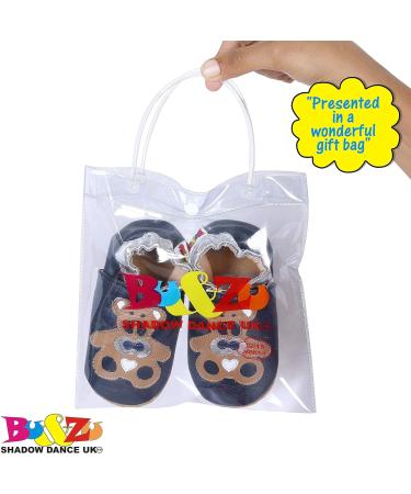 SHADOW DANCE UK Baby Shoes | Soft Sole Toddler Shoes for Boys & Girls | Leather Winter Booties with Bow Tie Teddy Bear | Size 12-18 Months - Buy Online on GoSupps.com