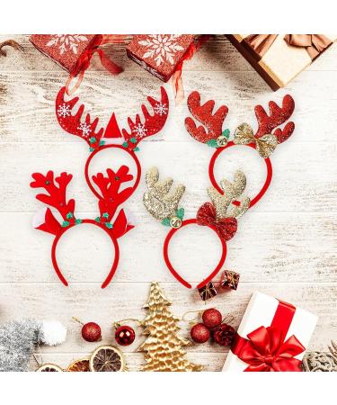 4 Pieces Christmas Headbands - Reindeer Costume Headbands Holiday Hairhoops for Christmas Party Favors Gifts - Buy Online on GoSupps.com
