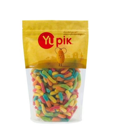 Yupik Gummy Neon Worms 1 kg 6 Count Gluten-Free Sweet & Sour Fruity Flavors Sugary Coating Chewy Small Gummies Fun Treat Sweet Candy Delicious Snack Ideal for Gifting Holidays & Baking 6 kg