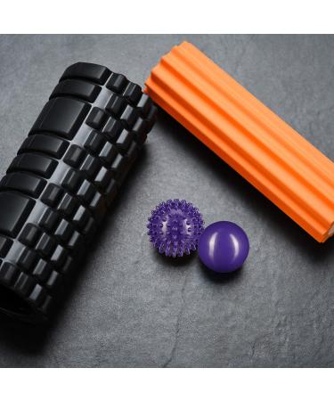 Relaxdays Unisex Massage Ball Set - Smooth & Knobbed Water-Filled Fascia Balls for Self-Massage - 6.5 & 7 cm - Purple Violet - Buy Online on GoSupps.com