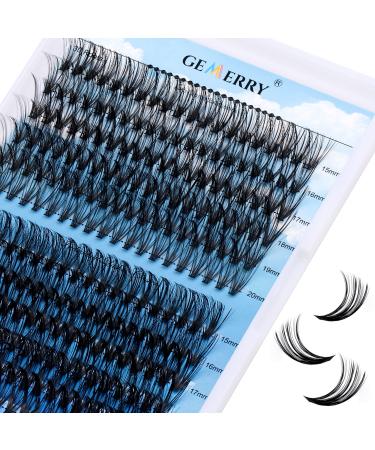 GEMERRY Cluster Lashes 240PCS Individual 0.07mm D Curl 30D+40D 15-20mm Mix Lash Ribbons Wide Stem Natural Look Eyelash Volume at Home Extensions(30D+40D-D-0.07-15-20mm) 15-20 mix 30D+40D-0.07D