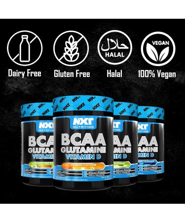 NXT Nutrition BCAA Glutamine & Vitamin D 360g - Apple Flavor | Amino Acids for Recovery, Gut Health, Muscle Protein Synthesis - Buy Online on GoSupps.com