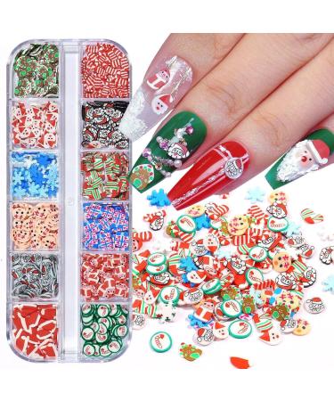 Christmas Soft Pottery Pieces Winter Festive Nail Jewelry DIY Handmade Material Nail Jewelry 12 plaid soft ceramic Christmas ornaments - Buy Online on GoSupps.com