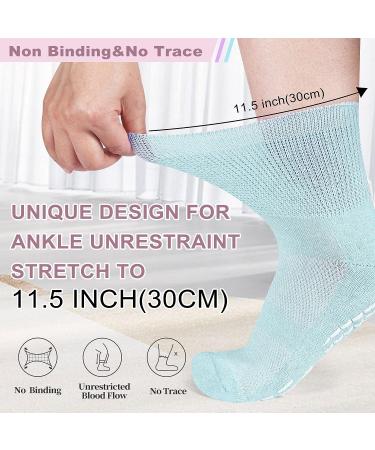 Bulinlulu Diabetic Socks with Grips - 3 Pairs Non-Binding Bamboo Ankle Socks for Women & Men - Bright Colors - Large Size - Buy Online on GoSupps.com