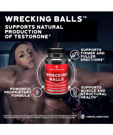 Buy WRECKING BALLS - 60 Capsules for Enhanced Male Vitality & Stamina | Supports Natural Hormone Production | Made in the USA - Buy Online on GoSupps.com