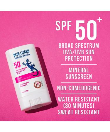 Blue Lizard Baby Mineral Sunscreen SPF 50+ Bundle: 5oz Bottle & Stick, Water Resistant UVA/UVB Protection - Fragrance Free, 0.5oz Unscented, Easy to Apply - Buy Online on GoSupps.com