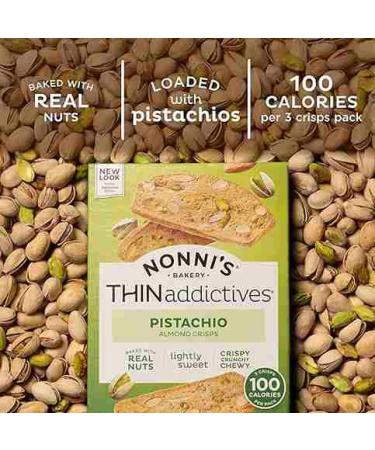 Nonni's Pistachio Almond Thins - 18 Cookies, 6 Packs - Delicious Crunchy Treats - Buy Online on GoSupps.com