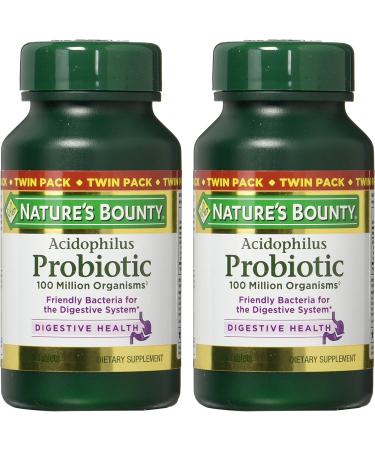 Nature's Bounty Acidophilus Probiotic Twin Pack - 200 Tablets for Digestive Health - Buy Online on GoSupps.com