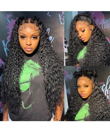 180% Density Deep Wave Lace Front Wigs Human Hair Wet and Wavy HD Transparent Glueless Wigs Human Hair Pre Plucked 13x4 Curly Lace Front Wigs Human Hair Bleached Knots with Baby Hair Brazilian Lace Frontal Wigs for Women... - Buy Online on GoSupps.com