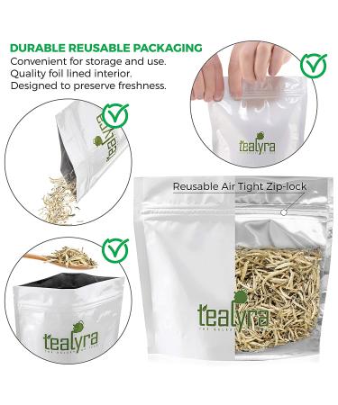 Tealyra Imperial Yunnan Silver Needle White Tea 200g - Organically Grown - Low Caffeine - 7oz Pack - Buy Online on GoSupps.com