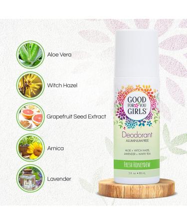 Good for You Girls Aluminum-Free Natural & Vegan Deodorant for Kids Preteens Teens Safe & Effective Odor Protection Clear Roll-On Natural Fragrance | Fresh Honeydew 3 oz (Pack of 1) Fresh Honeydew 3 Fl Oz (Pack of 1) - Buy Online on GoSupps.com