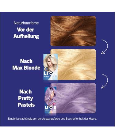 Schwarzkopf Henkel Schwarzkopf LIVE Pretty Pastels Semipermanent hair color P120 Lilac Crush 3 x 1425 ml coloring lasts up to 8 washes with nourishing conditioner for intensive care red 4275 ml 1er Pack - Buy Online on GoSupps.com