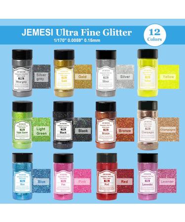Glitzer Powder - Jemesi Silver Fine Glitter for Epoxy Resin Nail Art Body & DIY Decoration - 100g Holographic Glitter - Buy Online on GoSupps.com