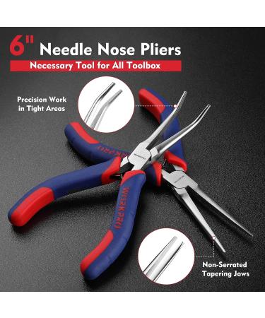 WORKPRO 6 Mini Needle Nose Pliers Set - Long, Bent & Cutter Pliers for Wire Wrapping, Crafts & Jewelry Making - Buy Online on GoSupps.com