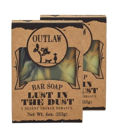 Lust In The Dust Handmade Soap - Begin Your Desert Shower Romance - Sagebrush Sandalwood and a Lightly Smokey Campfire - Men's Or Women's Bar Soap - 2 Pack - Outlaw