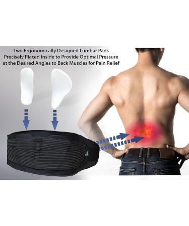 Plus Size Back Brace for Men - XL/XXL Lumbar Support Belt for Lower Back Pain Relief Adjustable with Cooling Fabric - Buy Online on GoSupps.com