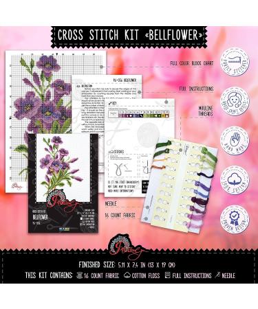 American Bellflower Counted Cross Stitch Kit - DIY Flower Embroidery Set - Buy Online on GoSupps.com