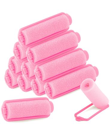 Foam Hair Roller Set  Heatless Hair Curlers to Sleep In  Self-Fastening  Soft Wave Curlers for Short and Medium Hair  Pink  12 Pieces   By Rampro 2.5 CM