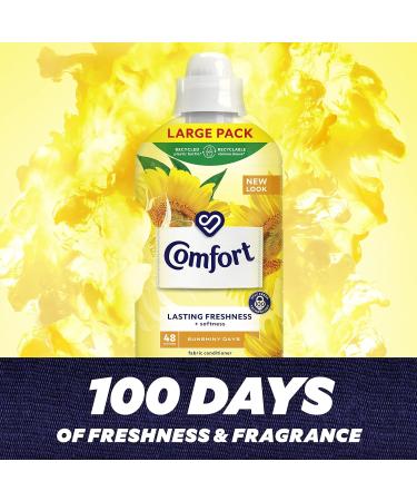Comfort Sunshiny Days Fabric Conditioner with Stay Fresh technology for 100 days of freshness + fragrance* 48 washes (1.44 L) - Buy Online on GoSupps.com