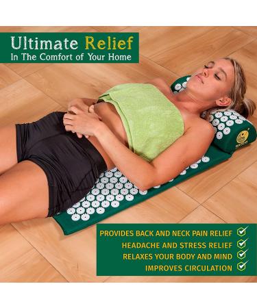 Nayoya Neck and Back Pain Relief - Acupressure Mat & Neck Pillow Set for Stress Relief & Sciatic Pain - Portable Carry Box for Wellness on the Go - Buy Online on GoSupps.com