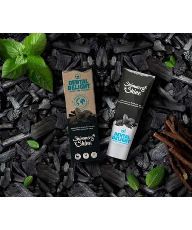 Dental Delight Shimmery Shine Activated Charcoal Toothpaste 75ml - Vegan Whitening Eco-Friendly Microplastic-Free Mint Flavor - Buy Online on GoSupps.com