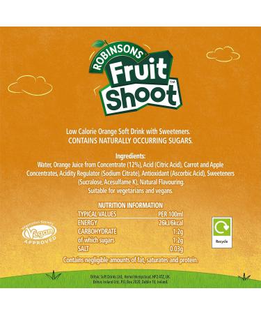 Robinsons Fruit Shoot Orange 24 x 200ml PET Bottles - Refreshing Kids Drink - Buy Online on GoSupps.com
