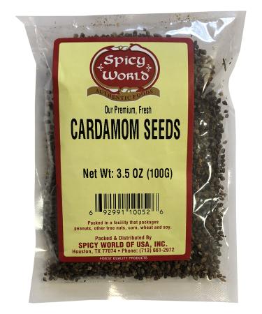 Spicy World Cardamom Seeds (Decorticated) 3.5 Ounce Bag - Buy Online on GoSupps.com